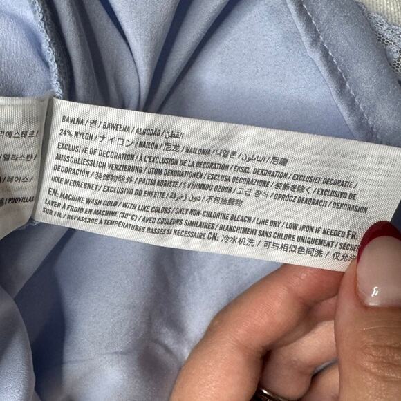 Hollister Baby Blue Floral Tiered Lace Mini Dress - M - Picture 13 of 14